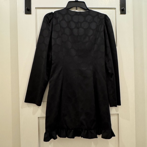 Zara Black Polka Dot Blazer Dress with Ruffle - Picture 7 of 8